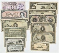 Lot of International World Currency Notes