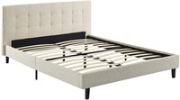 Modway Linnea Beige king Bed with Wood Slats