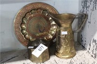 BRASS TRINKET BOX - PITCHER - ENAMEL DECORATED