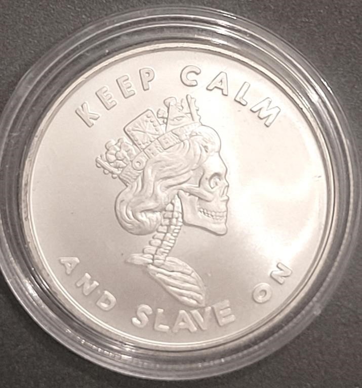 1 Oz .999 Silver Cannabis / Keep Calm Slave On