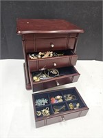 Dresser Box w/Costume Jewelry 9x10.5 High