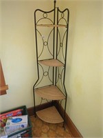 Metal & Wicker Corner stand - approx 5' tall