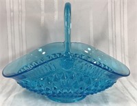 Vintage blue glass basket