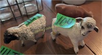 Cast Iron Sheep Coin Bank, Plastic Cow With