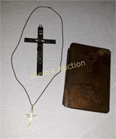 Inri Cross (large),gold filled cross & bible rels