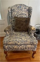 wing back chair - note condition