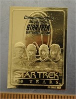 23k gold clad Star Trek 30years card