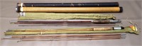Two Bamboo Fly Rods with Cloth Sleeves & Tubes