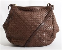 Bottega Veneta Brown Intrecciato Leather Handbag