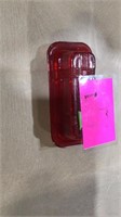 Red glass butter dish