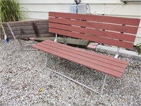 Pair of wood folding benches