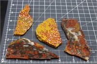 Poppy jasper slabs, 5.2 ounces