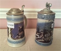 2 Longton Crown Collector Stein - "Cry of the