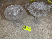 CUT GLASS GROUP OF PEDESTAL FRUIT BOWLS