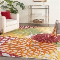 Aloha Red Multi Colored 8 Ft. X 11 Ft. Floral