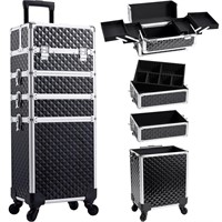 Yueieoun Professional Rolling Makeup Case with Whe