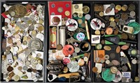 Grandfather's Junk Drawer Lot- Coins, Tockens, Med
