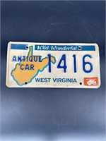 1985 WEST VIRGINIA ANTIQUE CAR LICENSE PLATE #1416