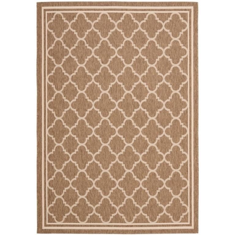 Brown/Bone 4x6ft Geometric Indoor/Outdoor Rug