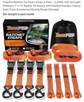 TitanPro Ratchet Tie Down Straps 4-Pack -