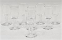 (8) STEUBEN AIR TWIST STEM CORDIALS STEMWARE