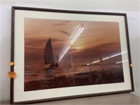 Framed Picture- Sailboat / Sunset