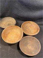 (4) Wooden Bowls