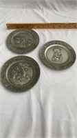 Collector’s plates- pewter 6”