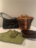 3 Assorted Handbags & 1 Shopping Bag