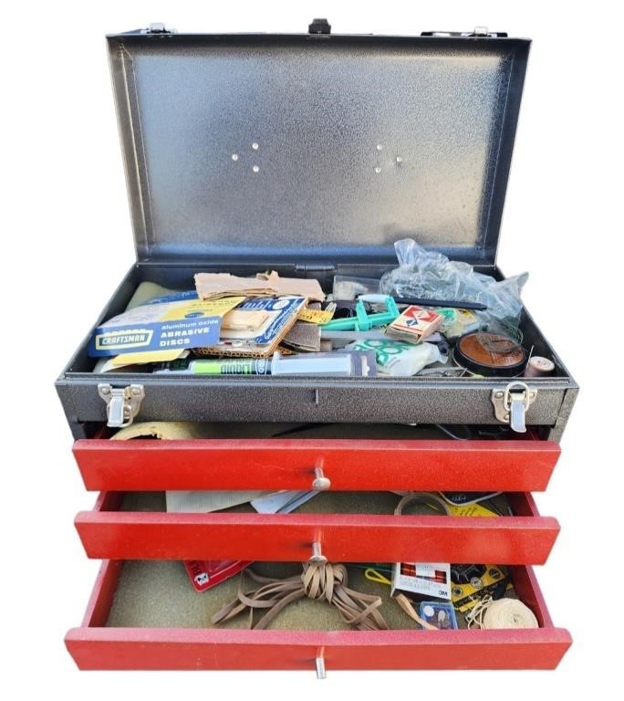 Small Metal Toolbox with Contents