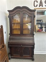 Antique walnut secretary bookcase from the early