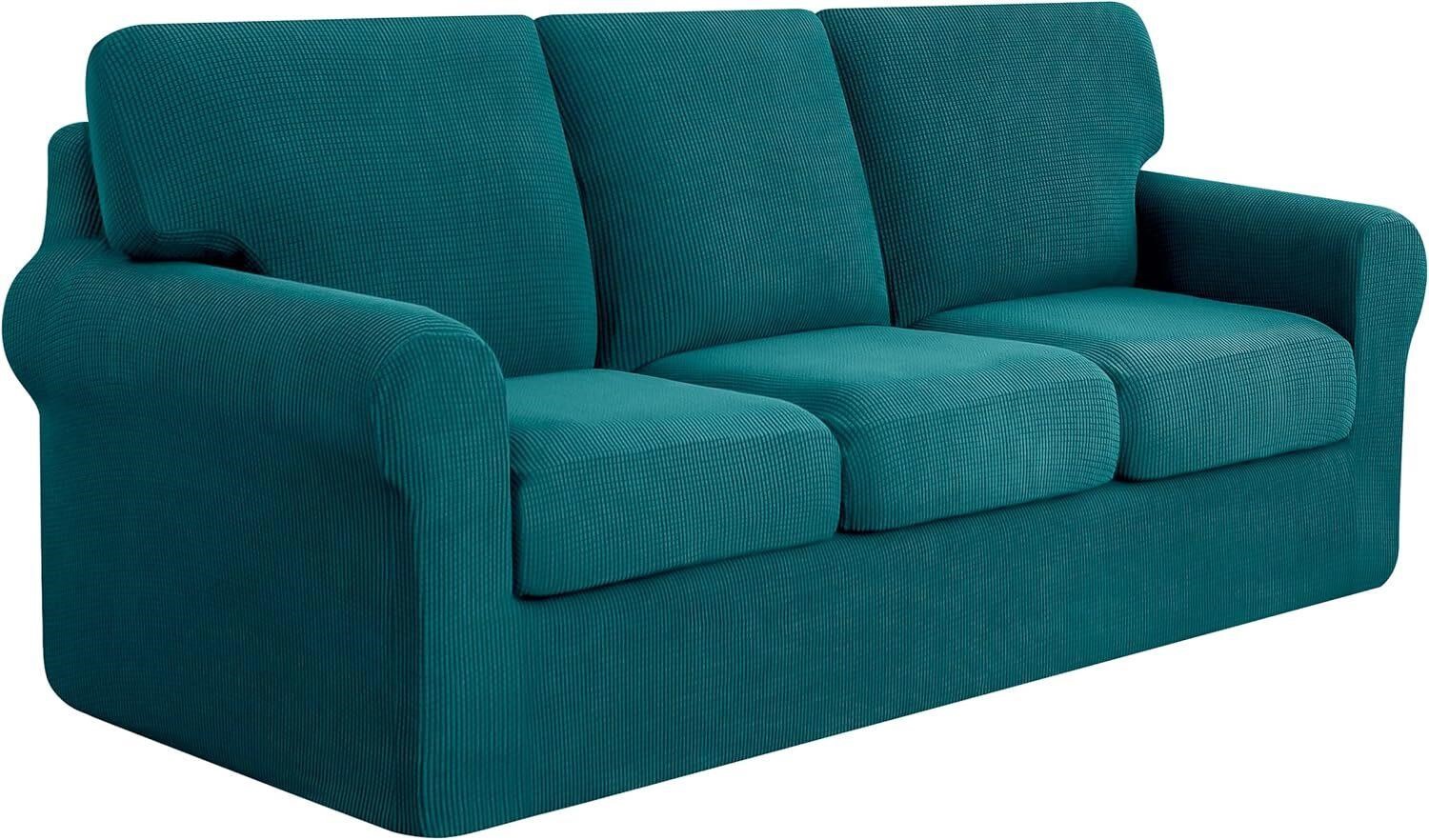 subrtex 7-Piece Sofa Slipcover Set, Large, Teal