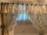 Vintage Blue Rose Shower & Window Curtain