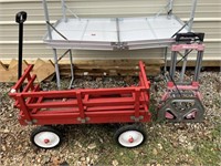 Child’s Red Wagon Wood/Metal & Cart