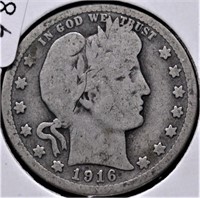 1916 D BARBER QUARTER G