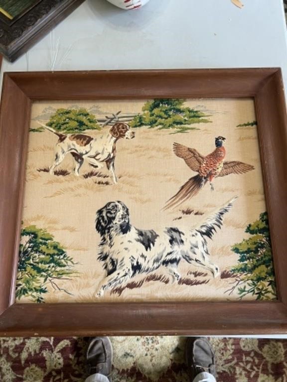 Hunting paintings and photos, framed