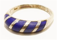 Dainty Lapis & Sterling Silver Ring Sz 7 2.4g