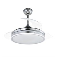 Bella Depot 42 in. LED Chrome Retractable Ceiling