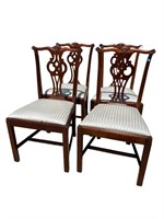 4 19TH CENT. CHIPPENDALE CHAIRS