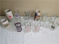 Assorted beer mugs and steins
