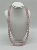 Sterling Silver Rose Quartz Beaded Necklace