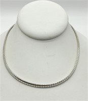 Italian Sterling Silver Omega Style Necklace