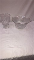 Crystal Vase & Fruit Bowl