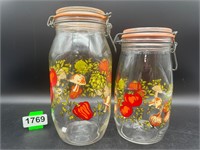 Spice of Life Pattern Glass Canisters