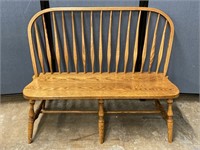 Spindle Leg Wood Bench 47.5”x22”x38”