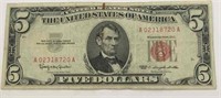 5 Dollar Bill 1955 Red Note