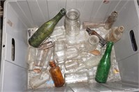Box lot of Antique Glass Bottles