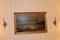 Robert Wood Picture "Golden Surf" 44.5" X 28.5", 2