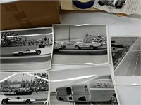 Vintage 8 x 10 black and white racing photos.