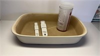 Pampered Chef Stone Baking Dish, Measuring cup,